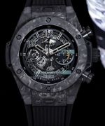Swiss HUB1242 Hublot Replica Big Bang Watch Carbon Watch -  Carbon Bezel Black Band
